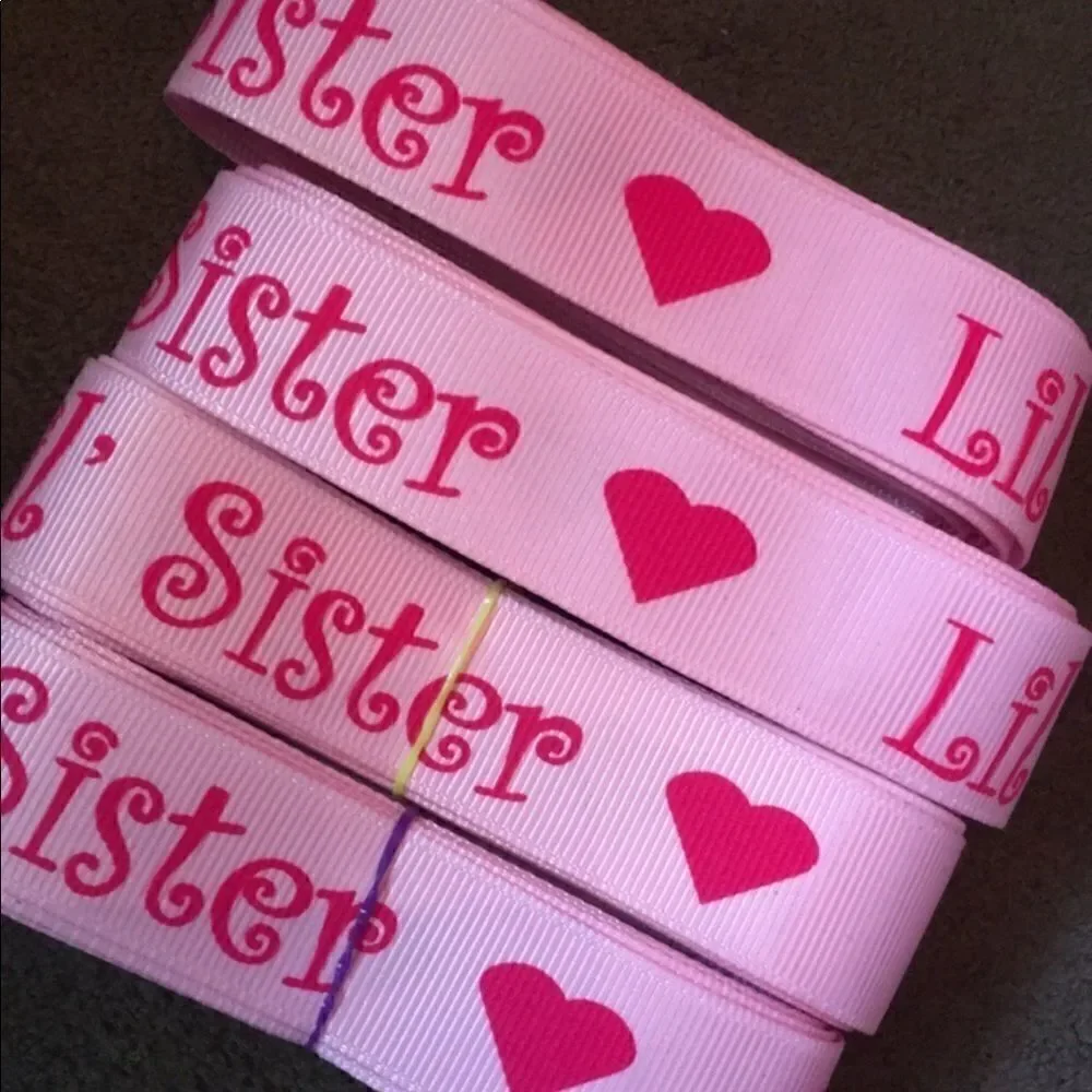 Grosgrain Ribbon 7/8” 5 yards yds 5/$20 lil sister NEW printed hair bow making